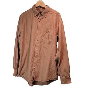 Wolverine Men's Brown Plaid Button Front Shirt Size Large Cotton Business Casual